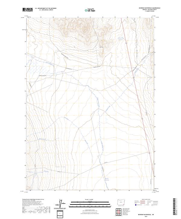 Bowden Waterhole, OR — USGS 7.5-minute topo (2023)