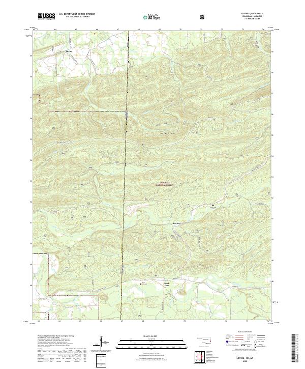 Loving, OK-AR — USGS 7.5-minute topo (2022)