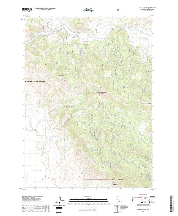 Halls Canyon, CA — USGS 7.5-minute topo (2021)