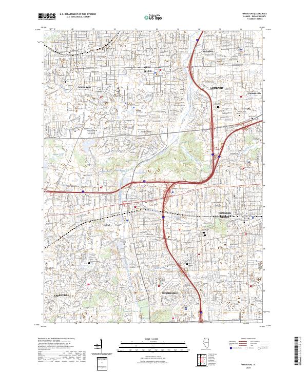 Wheaton, IL — USGS 7.5-minute topo (2024)