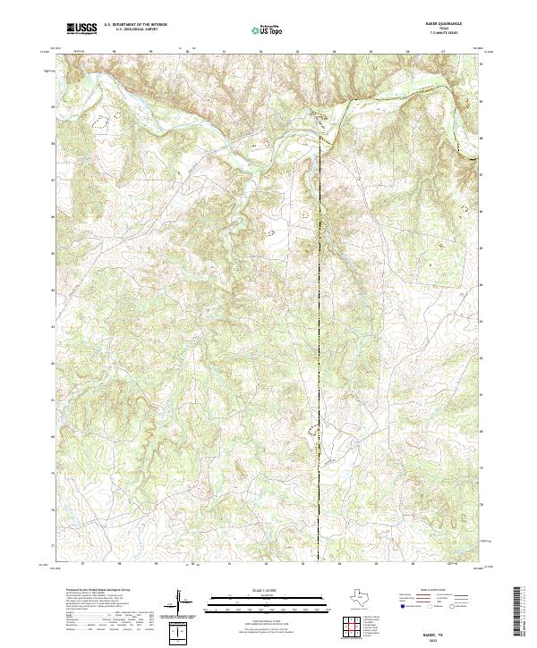 Baker, TX — USGS 7.5-minute topo (2022)