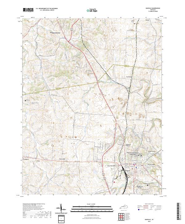 Danville, KY — USGS 7.5-minute topo (2022)