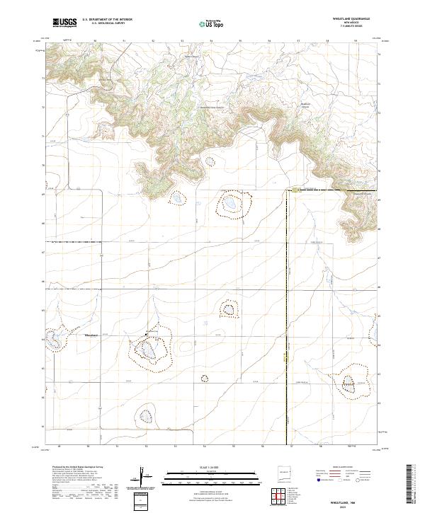 Wheatland, NM — USGS 7.5-minute topo (2023)