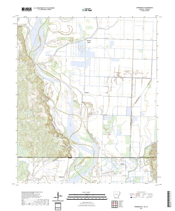 Doddridge SE, AR-LA — USGS 7.5-minute topo (2024)