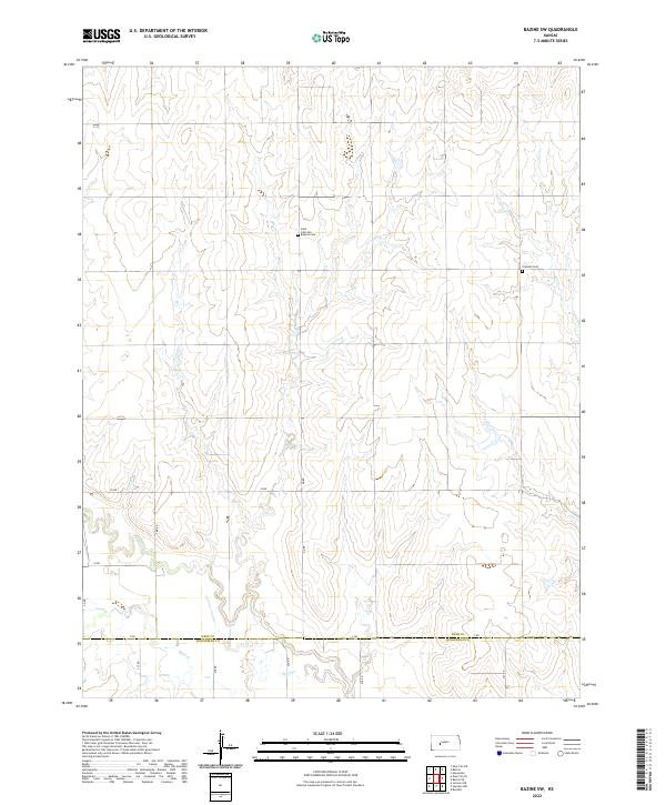 Bazine SW, KS — USGS 7.5-minute topo (2022)