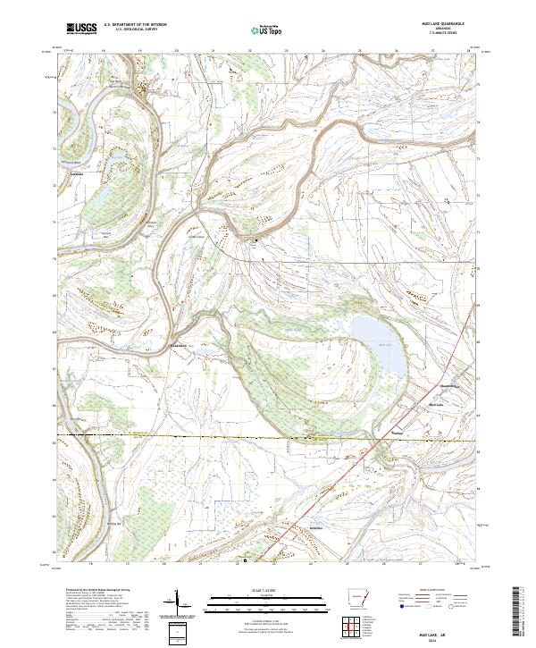 Mud Lake, AR — USGS 7.5-minute topo (2024)