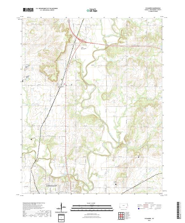 Sycamore, KS — USGS 7.5-minute topo (2022)