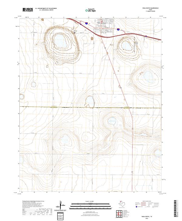Vega South, TX — USGS 7.5-minute topo (2022)