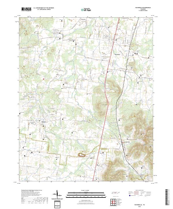 Fosterville, TN — USGS 7.5-minute topo (2022)