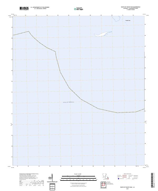 South of South Pass, LA — USGS 7.5-minute topo (2025)