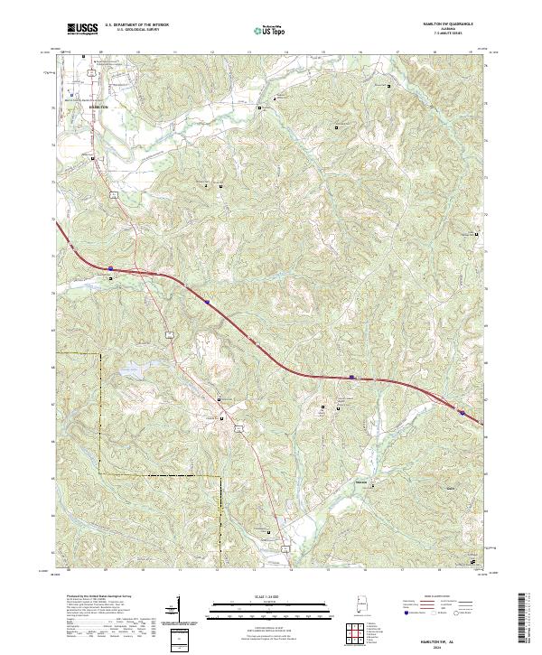 Hamilton SW, AL — USGS 7.5-minute topo (2024)