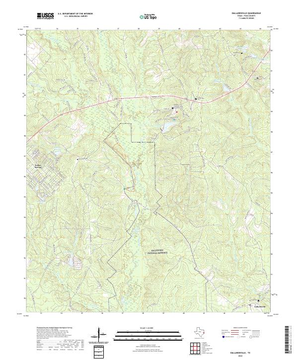 Dallardsville, TX — USGS 7.5-minute topo (2022)