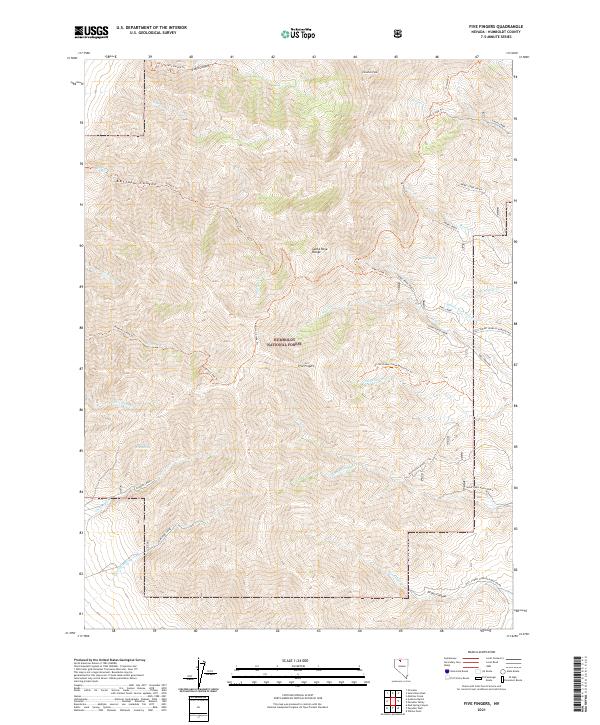 Five Fingers, NV — USGS 7.5-minute topo (2021)