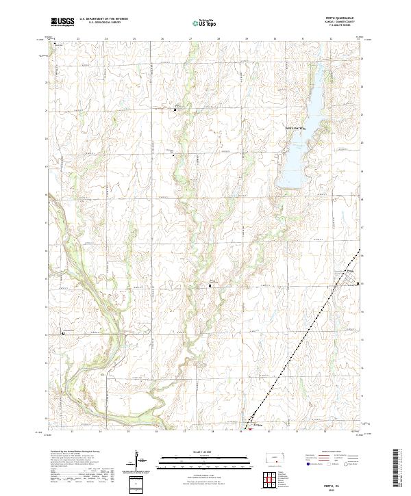 Perth, KS — USGS 7.5-minute topo (2022)