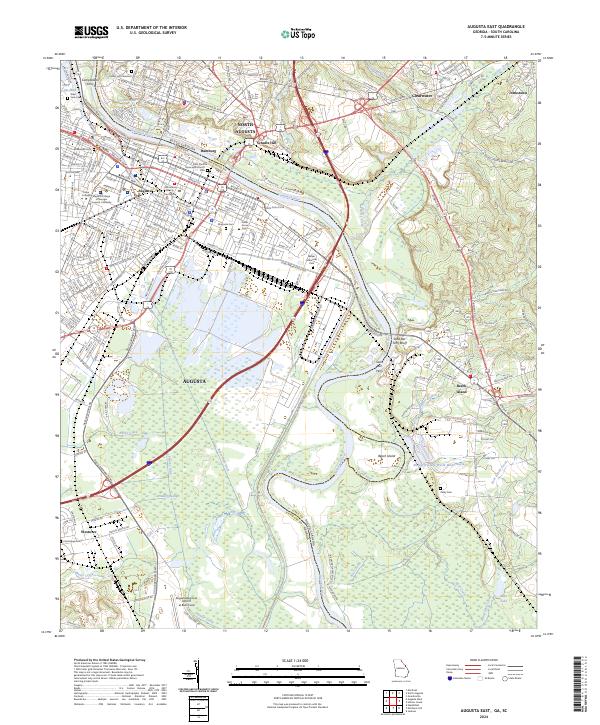 Augusta East, GA-SC — USGS 7.5-minute topo (2024)