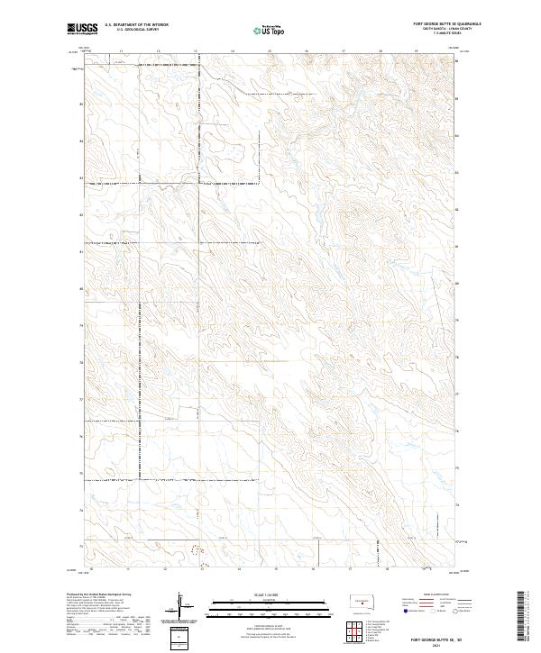 Fort George Butte SE, SD — USGS 7.5-minute topo (2021)