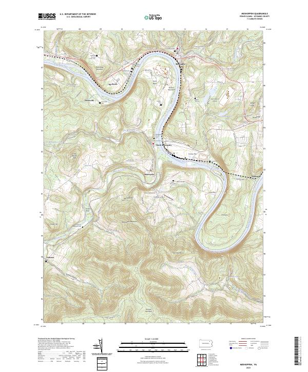Meshoppen, PA — USGS 7.5-minute topo (2023)