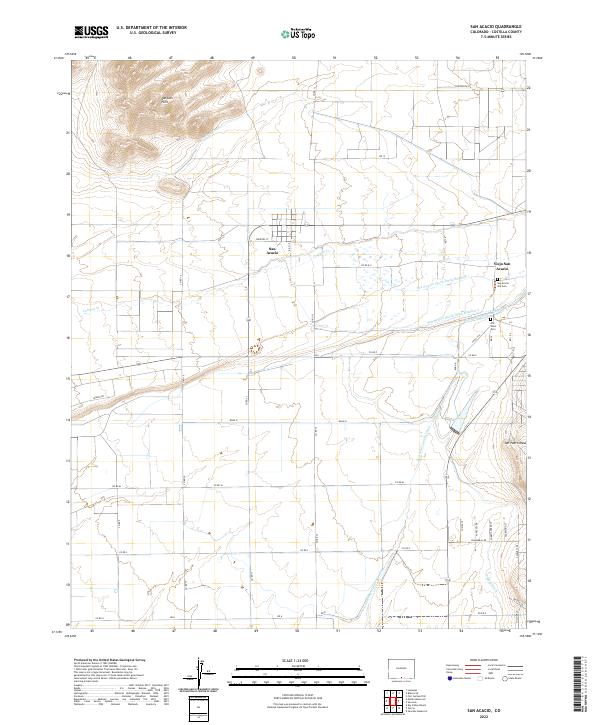 San Acacio, CO — USGS 7.5-minute topo (2022)