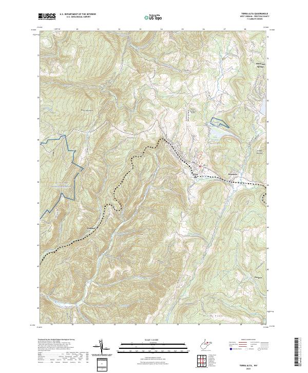 Terra Alta, WV — USGS 7.5-minute topo (2023)