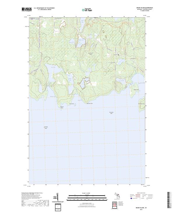 Meade Island, MI — USGS 7.5-minute topo (2023)