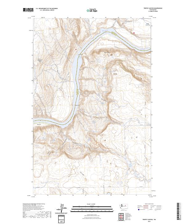 Trefry Canyon, WA — USGS 7.5-minute topo (2023)