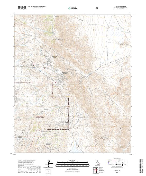 Julian, CA — USGS 7.5-minute topo (2021)