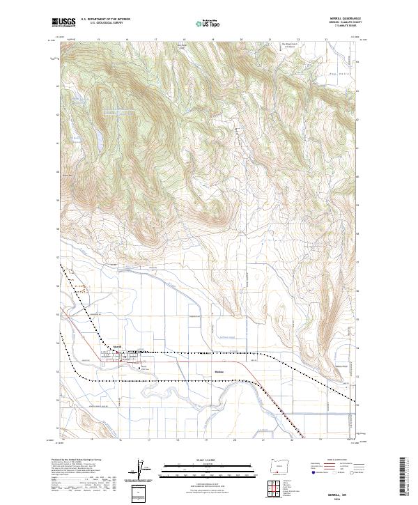 Merrill, OR — USGS 7.5-minute topo (2024)
