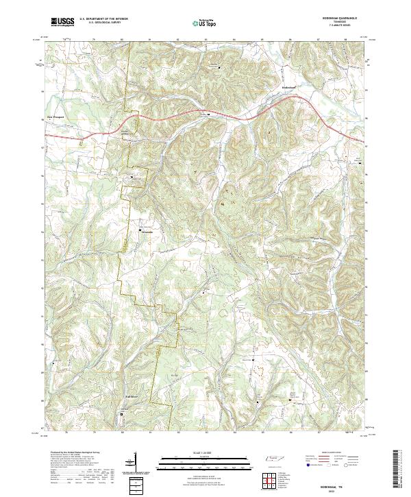Bodenham, TN — USGS 7.5-minute topo (2022)