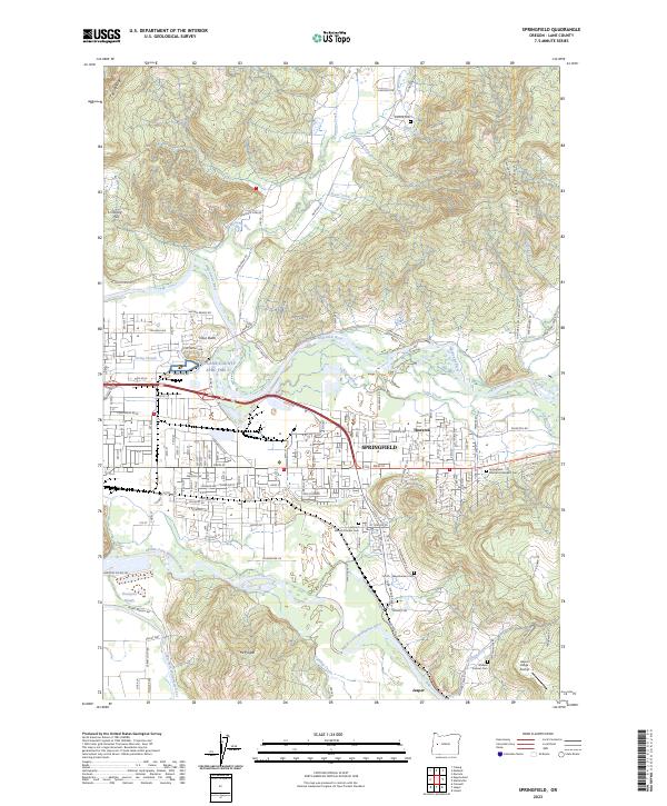 Springfield, OR — USGS 7.5-minute topo (2023)