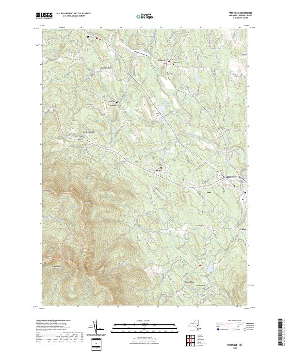 Freehold, NY — USGS 7.5-minute topo (2023)