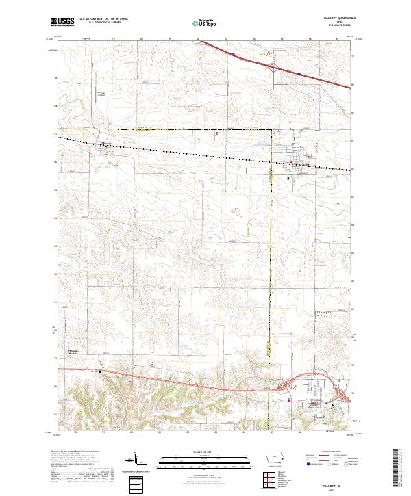 Walcott, IA — USGS 7.5-minute topo (2022)