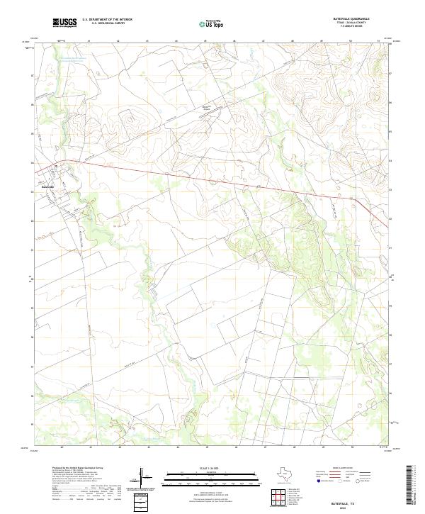 Batesville, TX — USGS 7.5-minute topo (2022)