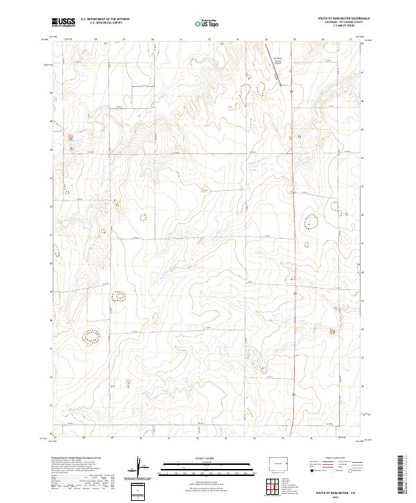 South of Burlington, CO — USGS 7.5-minute topo (2022)