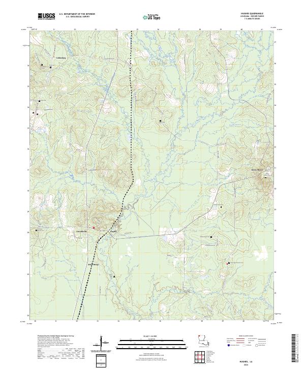 Hughes, LA — USGS 7.5-minute topo (2024)