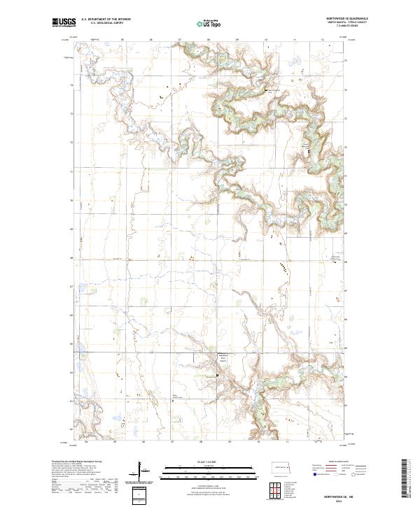 Northwood SE, ND — USGS 7.5-minute topo (2024)