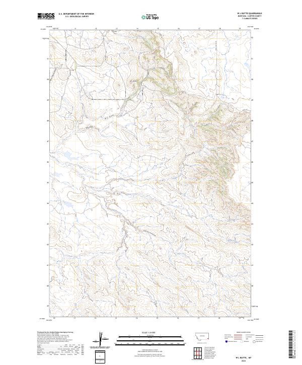 W L Butte, MT — USGS 7.5-minute topo (2024)