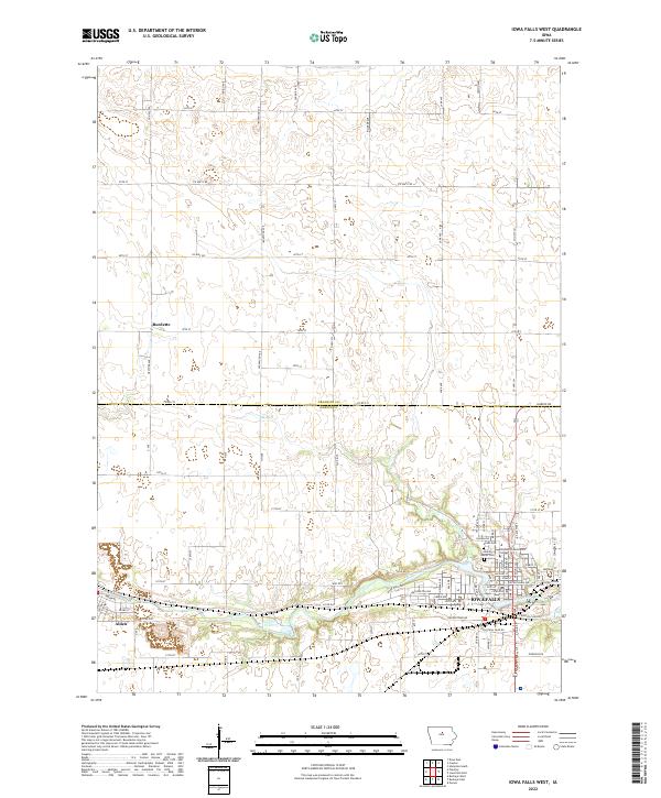 Iowa Falls West, IA — USGS 7.5-minute topo (2022)