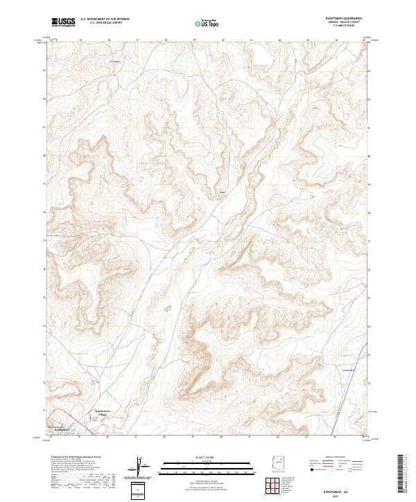 Kykotsmovi, AZ — USGS 7.5-minute topo (2021)
