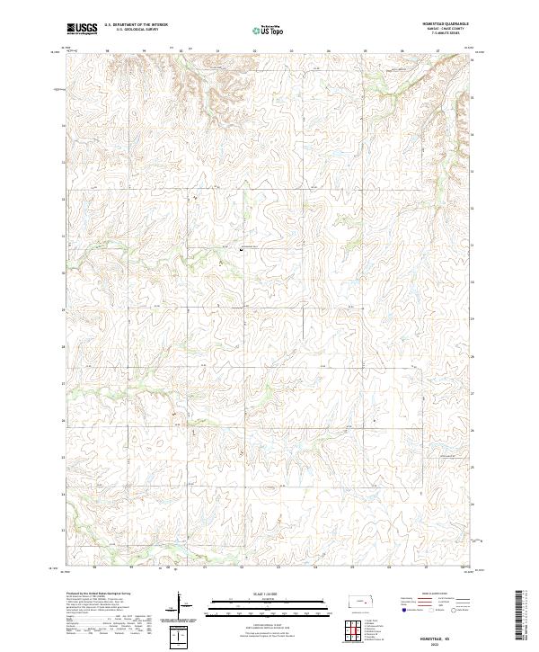 Homestead, KS — USGS 7.5-minute topo (2022)