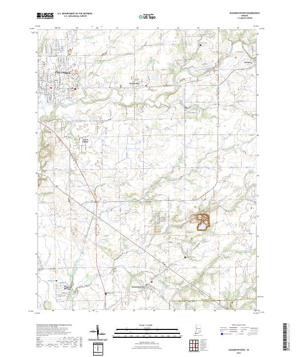 Elizabethtown, IN — USGS 7.5-minute topo (2022)