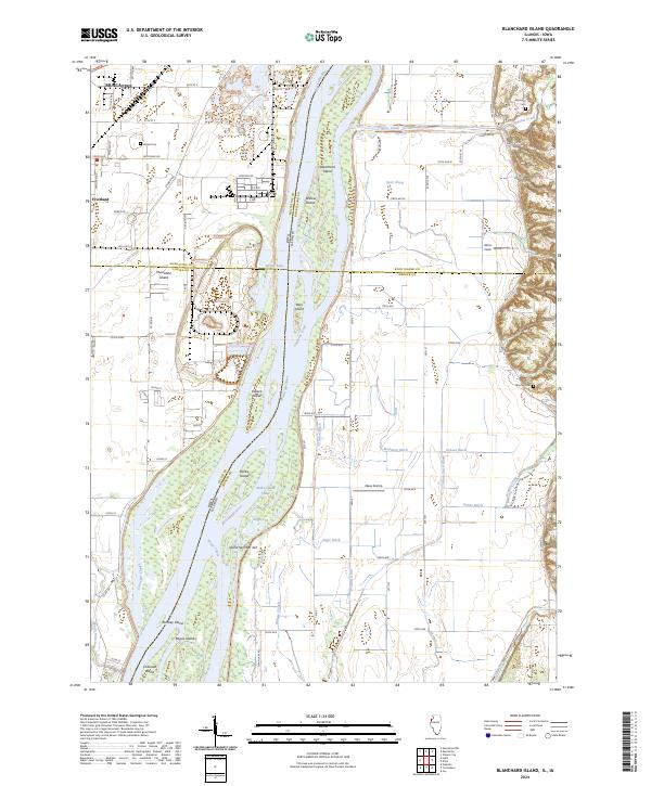 Blanchard Island, IL-IA — USGS 7.5-minute topo (2024)