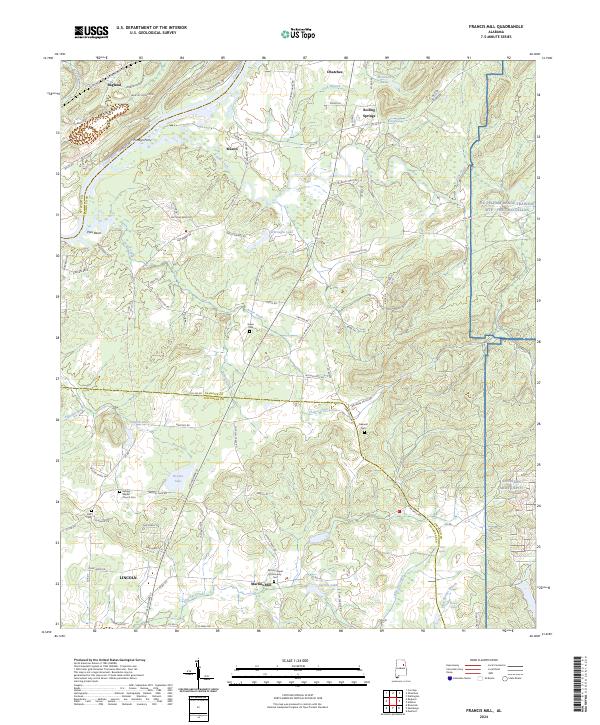 Francis Mill, AL — USGS 7.5-minute topo (2024)