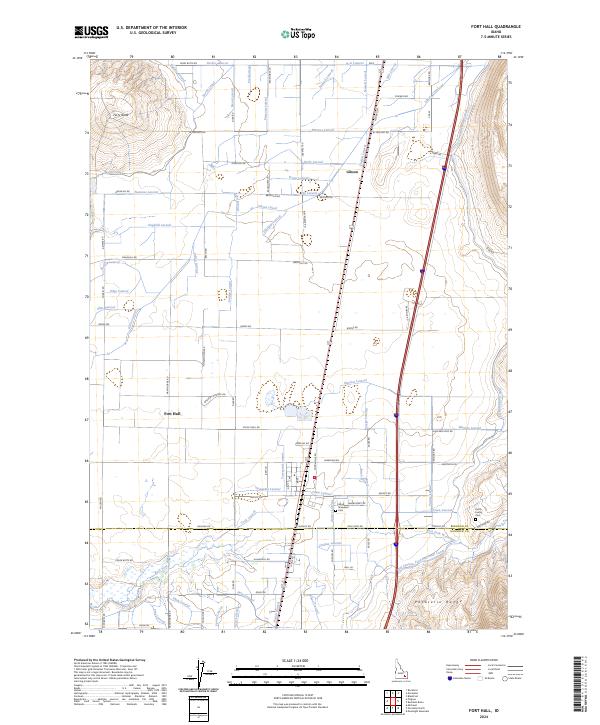 Fort Hall, ID — USGS 7.5-minute topo (2024)