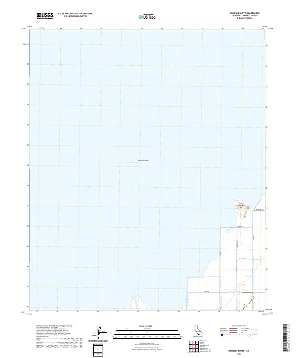 Obsidian Butte, CA — USGS 7.5-minute topo (2021)