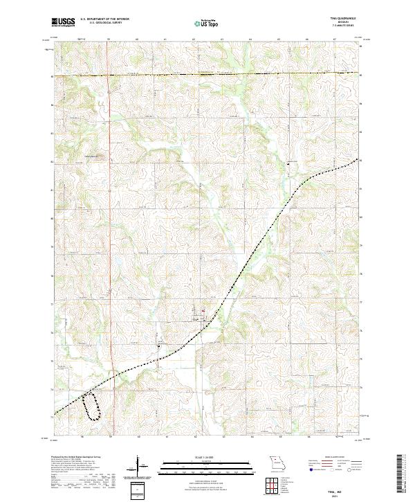 Tina, MO — USGS 7.5-minute topo (2021)