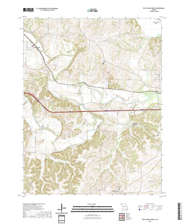 Pilot Grove North, MO — USGS 7.5-minute topo (2021)