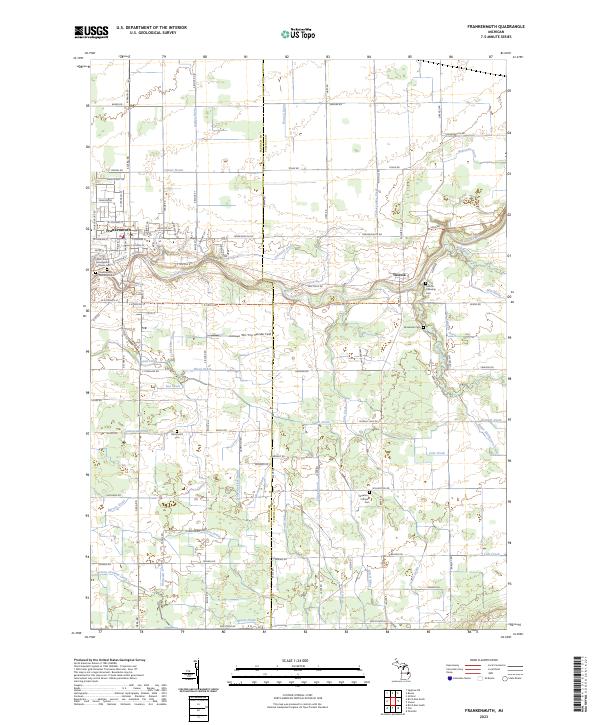 Frankenmuth, MI — USGS 7.5-minute topo (2023)