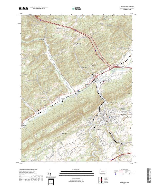 Bellefonte, PA — USGS 7.5-minute topo (2023)
