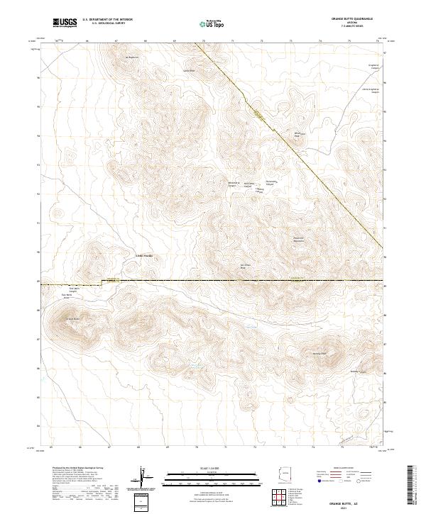 Orange Butte, AZ — USGS 7.5-minute topo (2021)