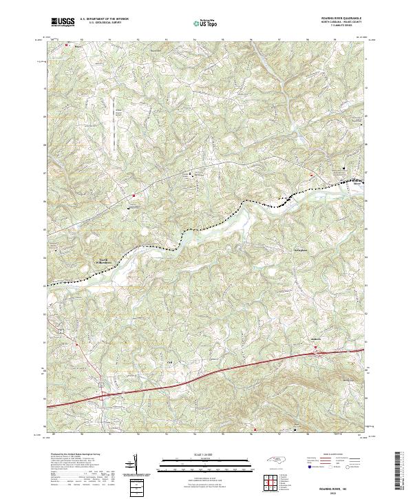Roaring River, NC — USGS 7.5-minute topo (2022)